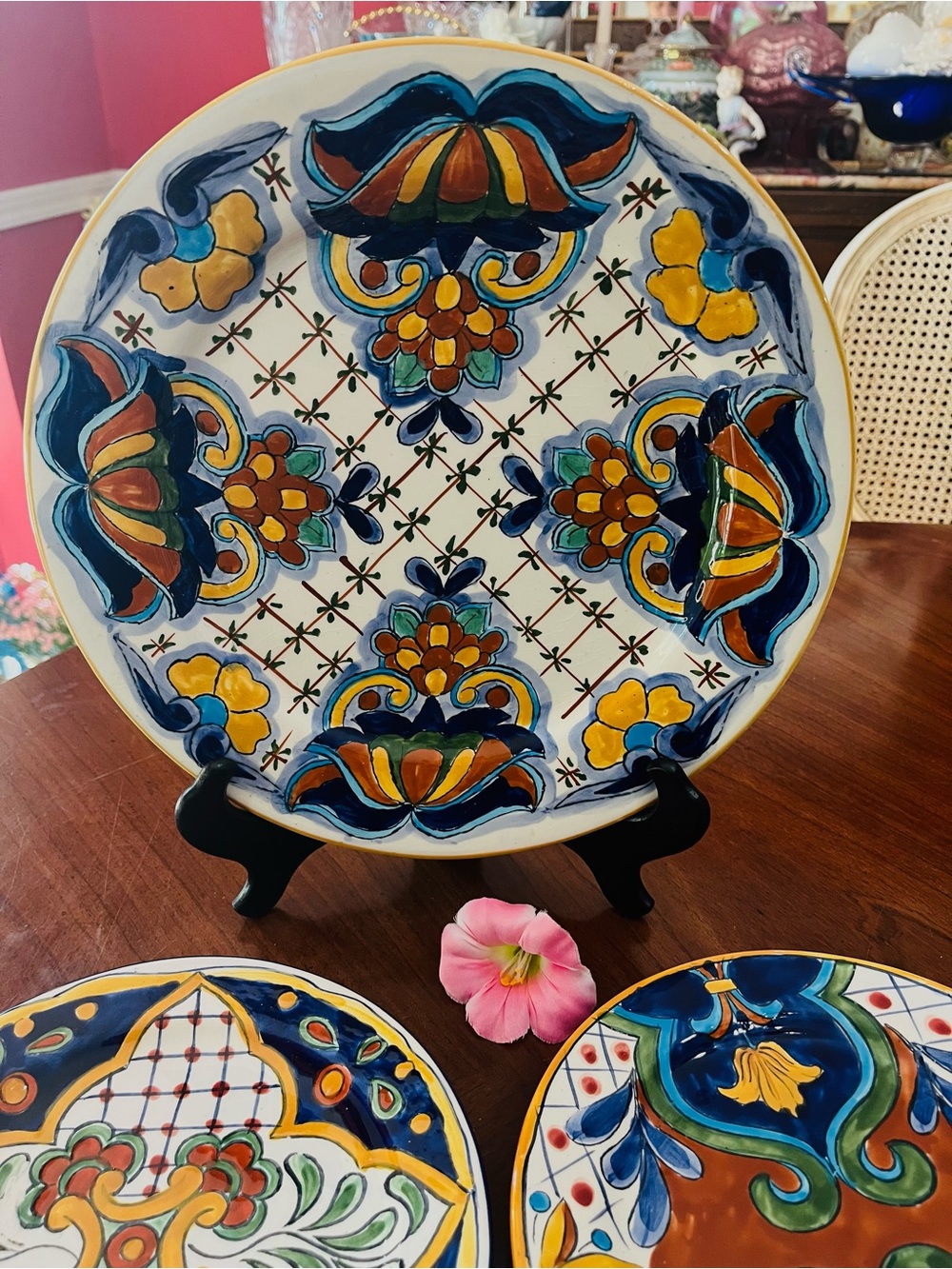 Maxcera Terra Bella Plates Lot 3: Hand-Painted Tuscan Talavera 1 Dinner 2 Salad - Picture 5 of 10